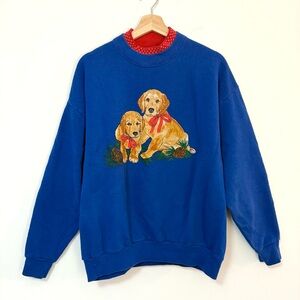 VTG 90s Gopher Sport Holiday Puppies Graphic Crewneck Sweatshirt – XL